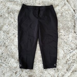 Rafaella Curvy Laced Grommet Detail Capri Pants Black Size 12 Petite